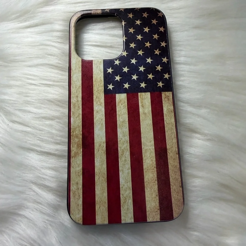 🩷5/$10 IPhone 15 max pro American Flag Phone Case